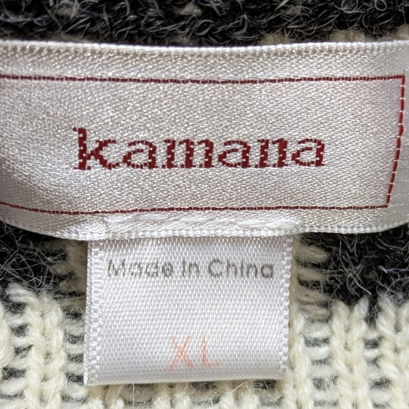 Kamana Black White Rainbow Colorful Chevron Open Cardigan Sweater XL - Picture 6 of 8